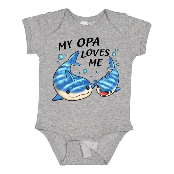 Inktastic My Opa Loves Me- whale shark Boys or Girls Baby Bodysuit