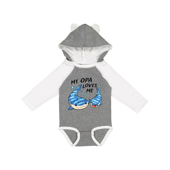 Inktastic My Opa Loves Me- whale shark Boys or Girls Long Sleeve Baby Bodysuit