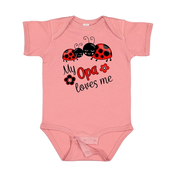 Inktastic My Opa Loves Me with Cute Ladybugs Boys or Girls Baby Bodysuit