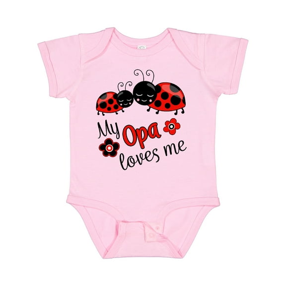 Inktastic My Opa Loves Me with Cute Ladybugs Boys or Girls Baby Bodysuit