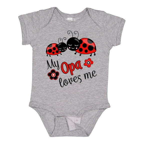 Inktastic My Opa Loves Me with Cute Ladybugs Boys or Girls Baby Bodysuit