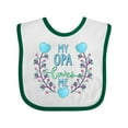 thumbnail image 1 of Inktastic My Opa Loves Me with Flowers and Hearts Boys or Girls Baby Bib, 1 of 4