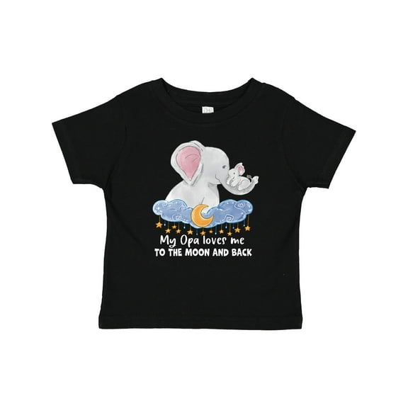 Inktastic My Opa Loves me to the Moon and Back Elephant Family Boys or Girls Baby T-Shirt