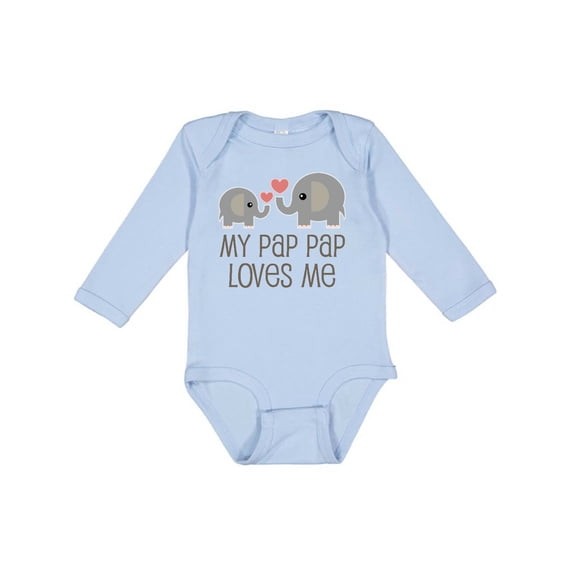 Inktastic My Pap Pap Grandpa Loves Me Boys or Girls Long Sleeve Baby Bodysuit