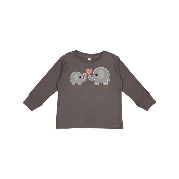 Inktastic My Pap Pap Grandpa Loves Me Boys or Girls Long Sleeve Toddler T-Shirt
