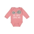 thumbnail image 1 of Inktastic My Papa Grandpa Loves Me Boys or Girls Long Sleeve Baby Bodysuit, 1 of 5