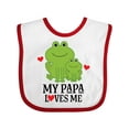 thumbnail image 1 of Inktastic My Papa Loves Me Boys Frog Boys Baby Bib, 1 of 4