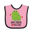 thumbnail image 1 of Inktastic My Papa Loves Me Boys Frog Boys Baby Bib, 1 of 4