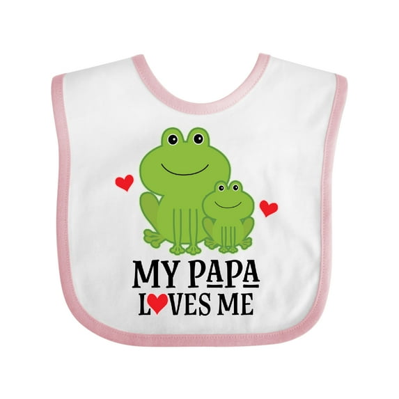 Inktastic My Papa Loves Me Boys Frog Boys Baby Bib