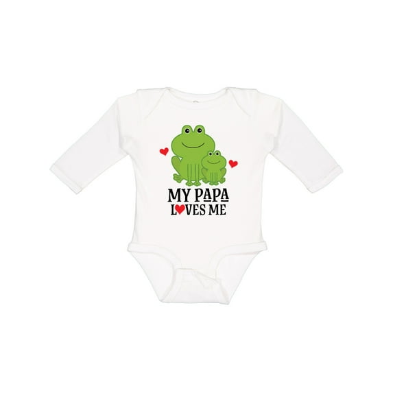 Inktastic My Papa Loves Me Boys Frog Boys Long Sleeve Baby Bodysuit