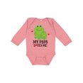 thumbnail image 1 of Inktastic My Papa Loves Me Boys Frog Boys Long Sleeve Baby Bodysuit, 1 of 5