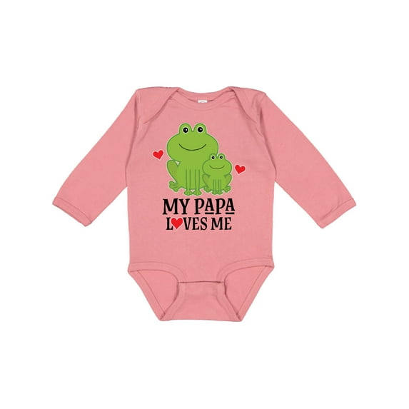 Inktastic My Papa Loves Me Boys Frog Boys Long Sleeve Baby Bodysuit