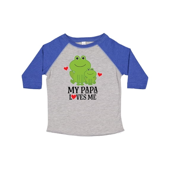 Inktastic My Papa Loves Me Boys Frog Boys Toddler T-Shirt