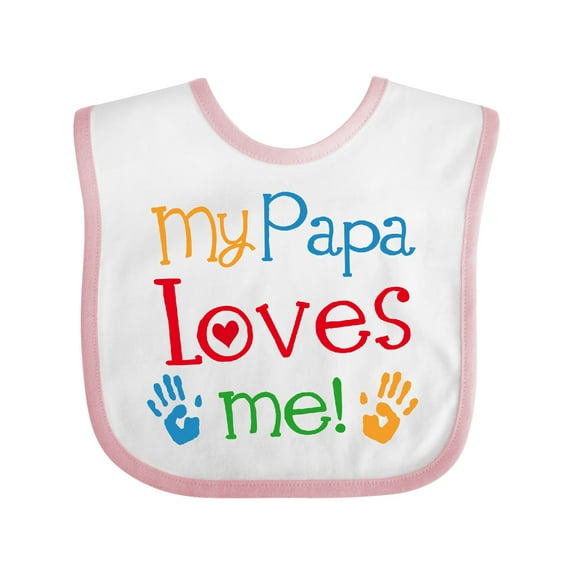 Inktastic My Papa Loves Me Boys or Girls Baby Bib