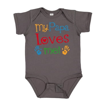 Inktastic My Papa Loves Me Boys or Girls Baby Bodysuit