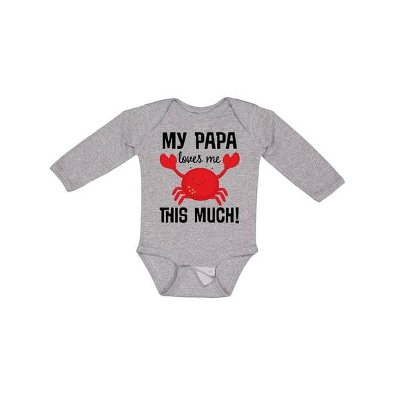 Inktastic My Papa Loves Me Boys or Girls Long Sleeve Baby Bodysuit