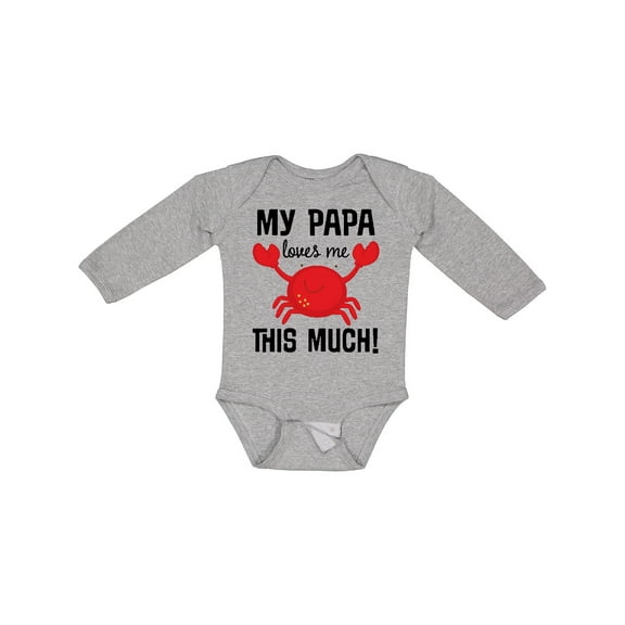 Inktastic My Papa Loves Me Boys or Girls Long Sleeve Baby Bodysuit