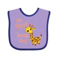 thumbnail image 1 of Inktastic My Papa Loves Me Cute Giraffe Boys or Girls Baby Bib, 1 of 4