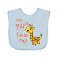thumbnail image 1 of Inktastic My Papa Loves Me Cute Giraffe Boys or Girls Baby Bib, 1 of 4
