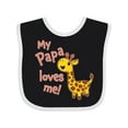 thumbnail image 1 of Inktastic My Papa Loves Me Cute Giraffe Boys or Girls Baby Bib, 1 of 4