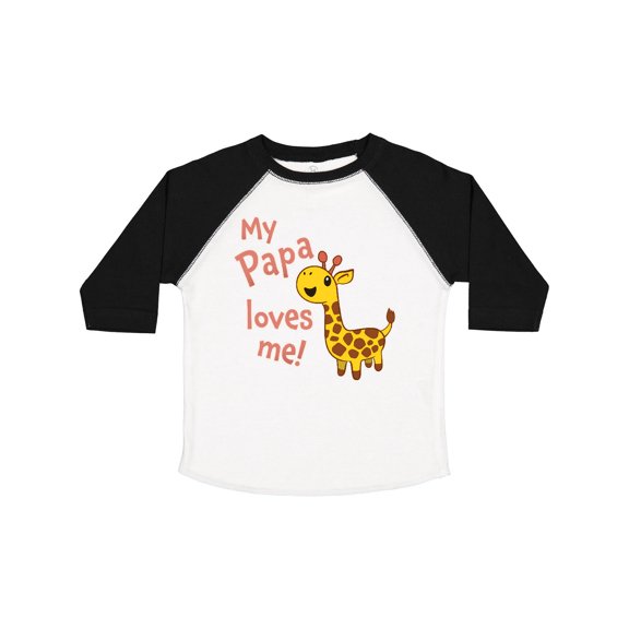 Inktastic My Papa Loves Me- Cute Giraffe Boys or Girls Toddler T-Shirt