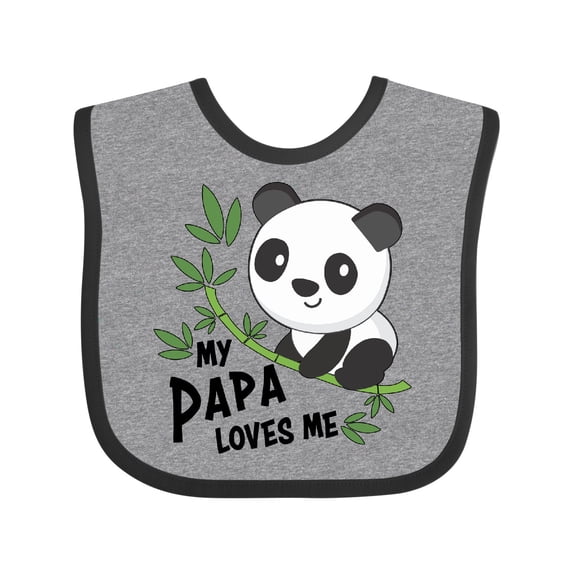 Inktastic My Papa Loves Me- Cute Panda Boys or Girls Baby Bib