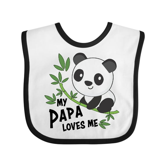Inktastic My Papa Loves Me- Cute Panda Boys or Girls Baby Bib