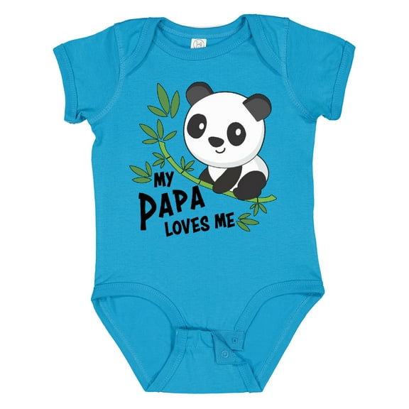 Inktastic My Papa Loves Me- Cute Panda Boys or Girls Baby Bodysuit