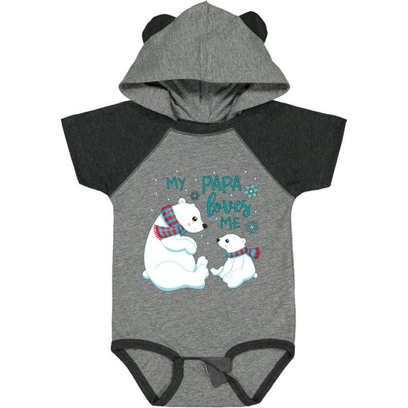 Inktastic My Papa Loves Me- Cute Polar Bears Boys or Girls Baby Bodysuit