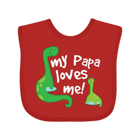 Inktastic My Papa Loves Me Dinosaur Boys Baby Bib
