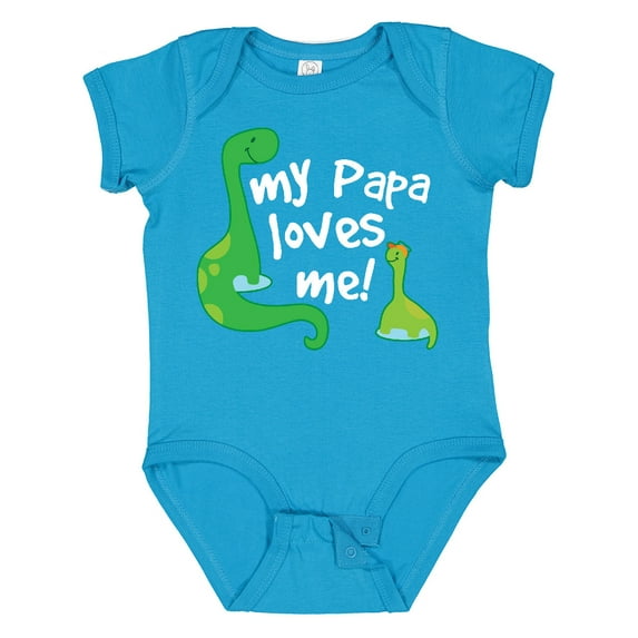 Inktastic My Papa Loves Me Dinosaur Boys Baby Bodysuit