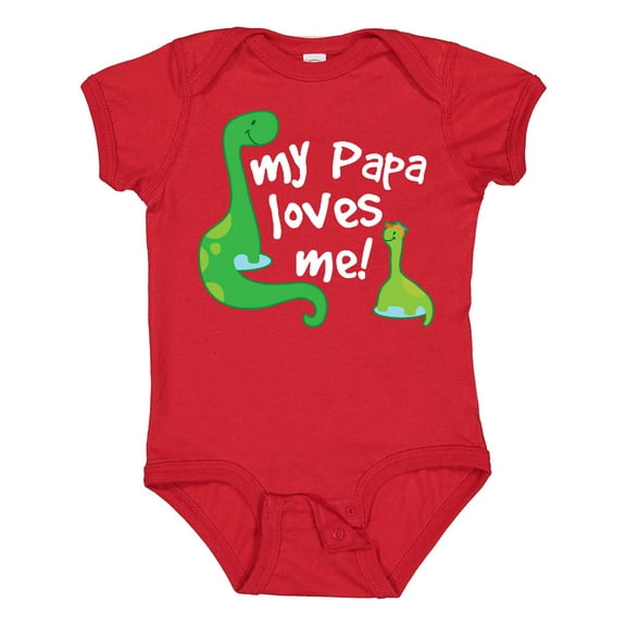 Inktastic My Papa Loves Me Dinosaur Boys Baby Bodysuit