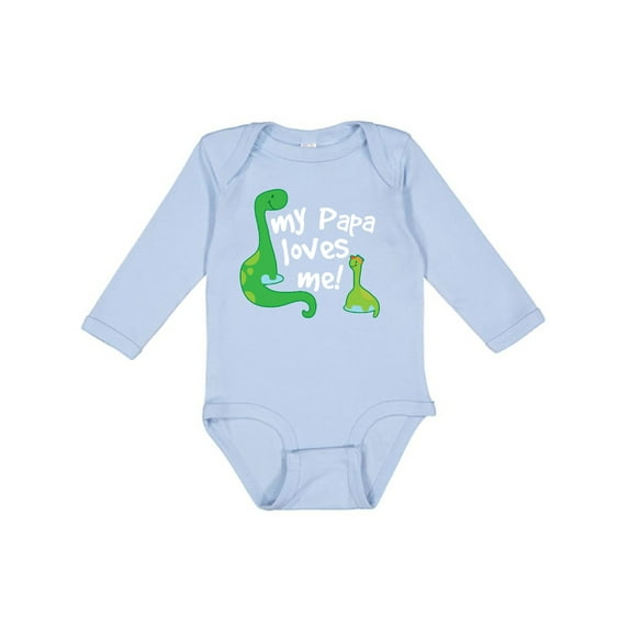 Inktastic My Papa Loves Me Dinosaur Boys Long Sleeve Baby Bodysuit