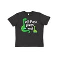 thumbnail image 1 of Inktastic My Papa Loves Me Dinosaur Youth T-Shirt, 1 of 5