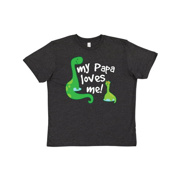 Inktastic My Papa Loves Me Dinosaur Youth T-Shirt