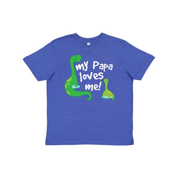 Inktastic My Papa Loves Me Dinosaur Youth T-Shirt