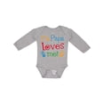 thumbnail image 1 of Inktastic My Papa Loves Me Boys or Girls Long Sleeve Baby Bodysuit, 1 of 5