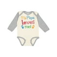 thumbnail image 1 of Inktastic My Papa Loves Me Boys or Girls Long Sleeve Baby Bodysuit, 1 of 5