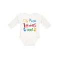 thumbnail image 1 of Inktastic My Papa Loves Me Boys or Girls Long Sleeve Baby Bodysuit, 1 of 5