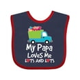 thumbnail image 1 of Inktastic My Papa Loves Me Grandson Truck Boys Baby Bib, 1 of 4