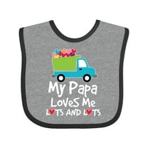 Inktastic My Papa Loves Me Grandson Truck Boys Baby Bib