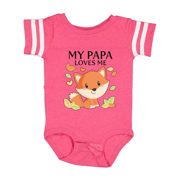 Inktastic My Papa Loves Me Little Fox Boys or Girls Baby Bodysuit