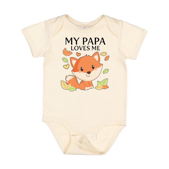 Inktastic My Papa Loves Me Little Fox Boys or Girls Baby Bodysuit