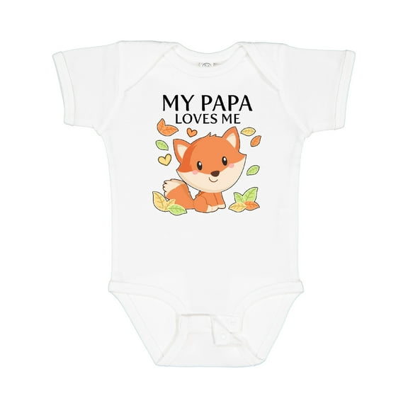 Inktastic My Papa Loves Me Little Fox Boys or Girls Baby Bodysuit