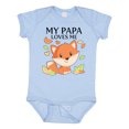 thumbnail image 1 of Inktastic My Papa Loves Me Little Fox Boys or Girls Baby Bodysuit, 1 of 5