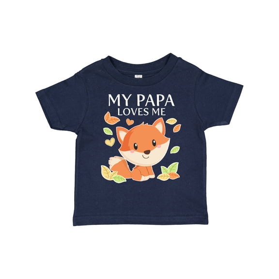 Inktastic My Papa Loves Me- Little Fox Boys or Girls Toddler T-Shirt