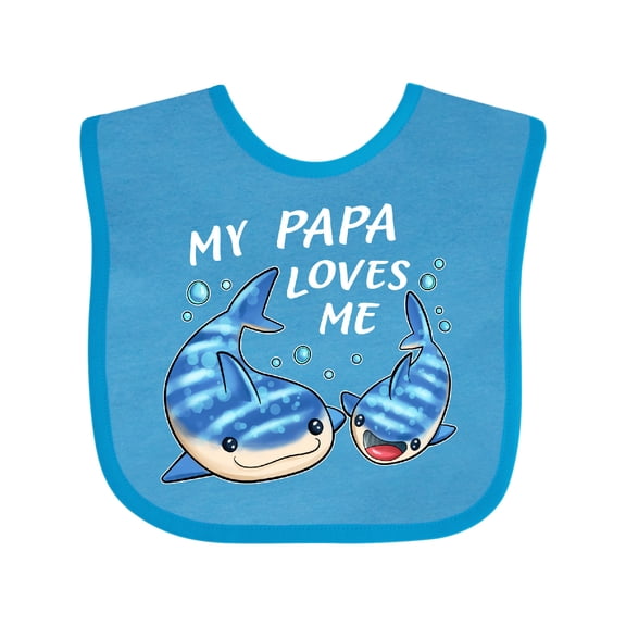 Inktastic My Papa Loves Me- Whale Shark Boys or Girls Baby Bib