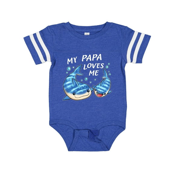 Inktastic My Papa Loves Me- whale shark Boys or Girls Baby Bodysuit