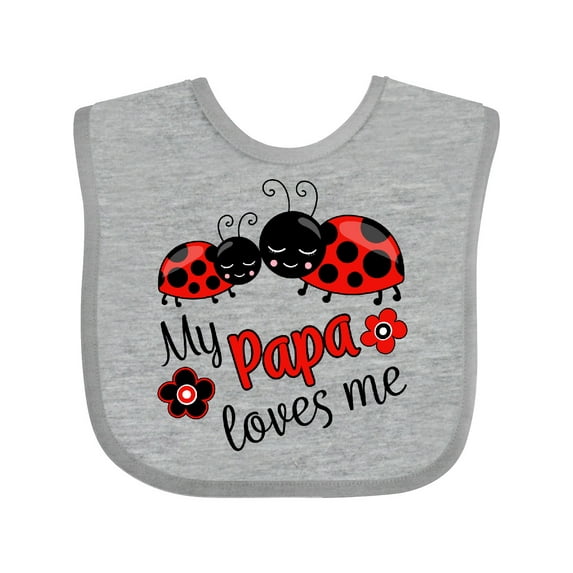 Inktastic My Papa Loves Me with Cute Ladybugs Boys or Girls Baby Bib
