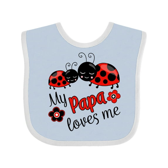 Inktastic My Papa Loves Me with Cute Ladybugs Boys or Girls Baby Bib